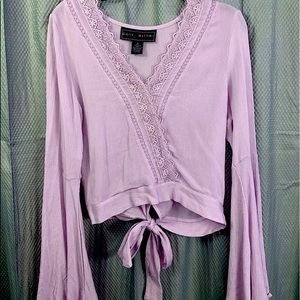 Lavender Trumpet Sleeved Blouse